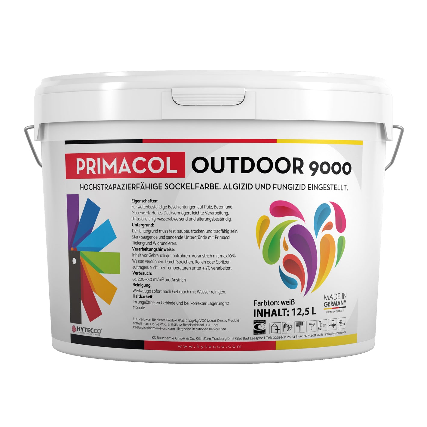 Primacol Outdoor 9000 - Hochstrapazierfähige Sockelfarbe Algizid und Fungizid eingestellt